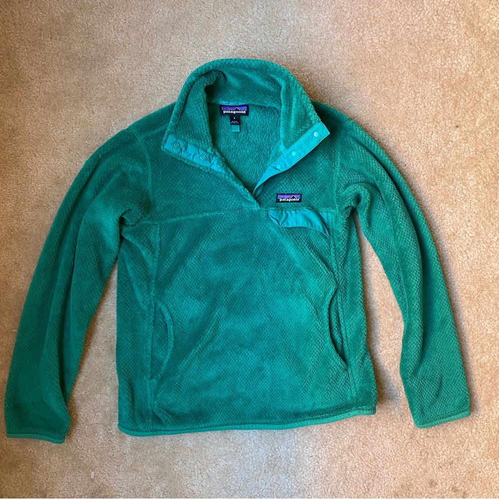 Patagonia Fleece Re-Tool Snap-T Pullover Jacket in Green Size Women’s Small